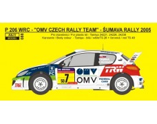 Decal – Peugeot 206 WRC „OMV“ Rally Šumava / Deutschland 2005